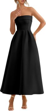 Cocktail Dresses for Women 2026 Summer Formal Elegant Tube Top Strapless Spring Wedding Guest Party Midi Dress