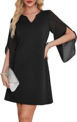 Cocktail Dresses for Women Chiffon Sleeve Wedding Guest Dress - Image 2